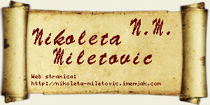 Nikoleta Miletović vizit kartica